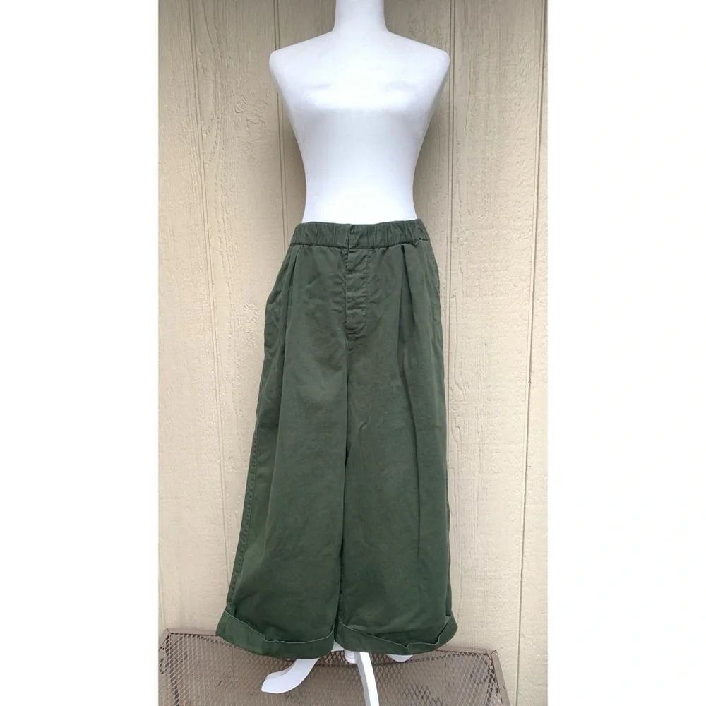 Free People After Love Cuff Pants Green Medium